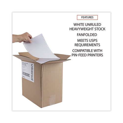 Continuous Postcards, Pin-fed, 4 X 6, White, 4,000-carton
