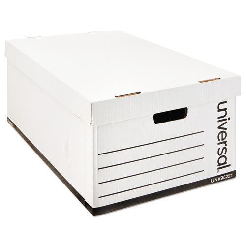 Medium-duty Easy Assembly Storage Box, Legal Files, White, 12-carton