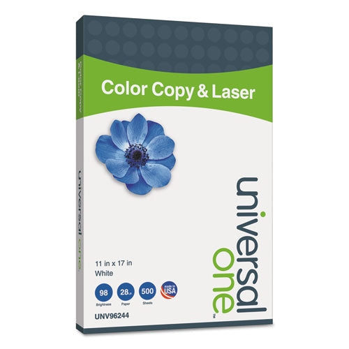 Deluxe Color Copy And Laser Paper, 98 Bright, 28 Lb Bond Weight, 11 X 17, White, 500-ream