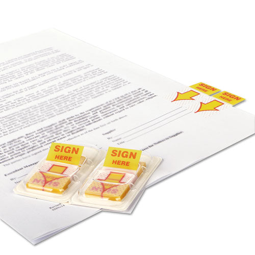 Deluxe Message Arrow Flags, "sign Here", Yellow, 500-pack
