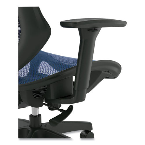 Flexfit Dexley Mesh Task Chair, Supports Up To 275 Lb, Blue Seat-back, Black Base
