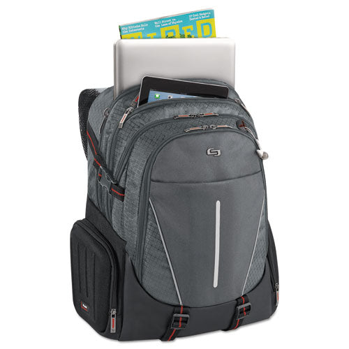 Active Laptop Backpack, 17.3", 12 1-2 X 6 1-2 X 19, Black