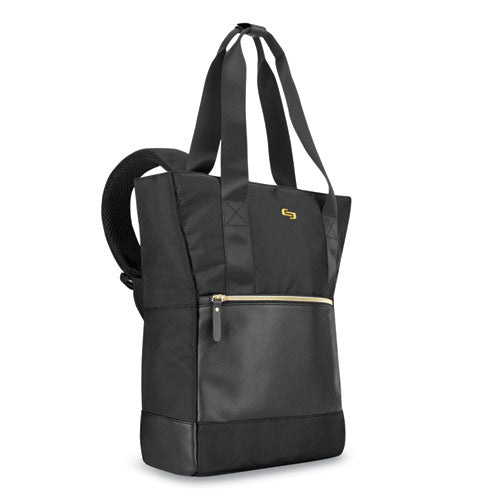 Parker Hybrid Tote-backpack, Holds Laptops 15.6", 3.75 X 16.5 X 16.5, Black-gold