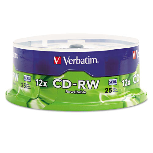 Cd-rw Discs, 700mb-80min, 4x-12x, Spindle, 25-pk