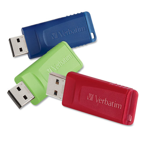 Store 'n' Go Usb Flash Drive, 32 Gb, Assorted Colors, 3-pack