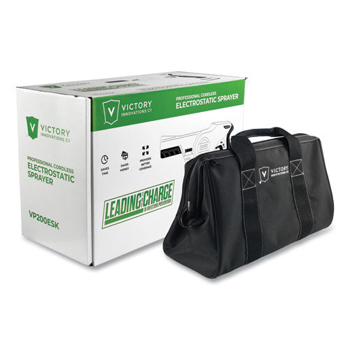 Professional Cordless Electrostatic Handheld Sprayer, 33.8 Oz, 48" Hose, Green-translucent White-black