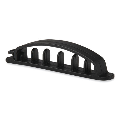 Five Channel Cable Holder, 0.75" X 3.35", Black, 3-pack