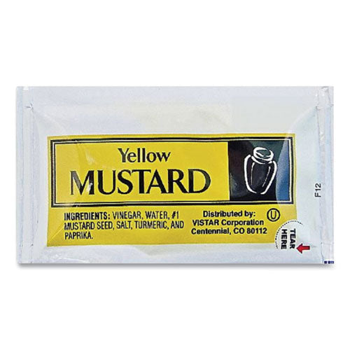 Condiment Packets, Mustard, 0.16 Oz Packet, 200-carton