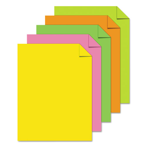 Color Paper - "neon" Assortment, 24lb, 8.5 X 11, Assorted Neon Colors, 500-ream