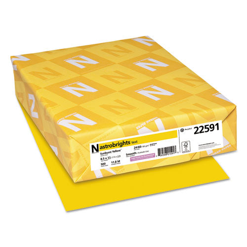 Color Paper, 24 Lb, 8.5 X 11, Sunburst Yellow, 500-ream