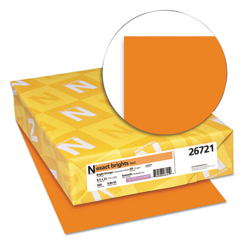 Exact Brights Paper, 20 Lb Bond Weight, 8.5 X 11, Bright Orange, 500-ream