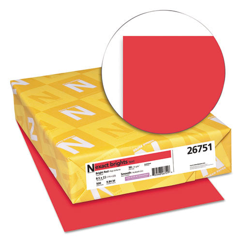 Exact Brights Paper, 20lb, 8.5 X 11, Bright Red, 500-ream