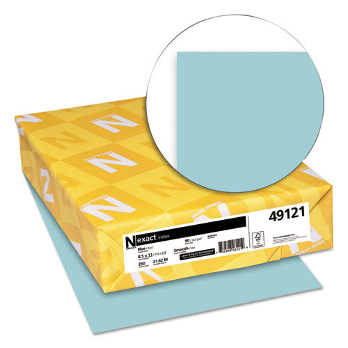 Exact Index Card Stock, 90 Lb Index Weight, 8.5 X 11, Blue, 250-pack