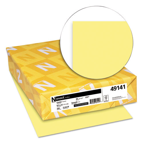 Exact Index Card Stock, 90 Lb, 8.5 X 11, Canary, 250-pack