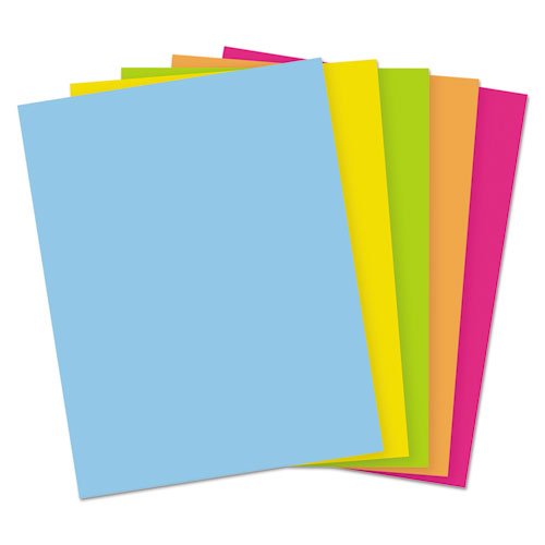 Color Cardstock -"bright" Assortment, 65 Lb Cover Weight, 8.5 X 11, Assorted, 250-pack