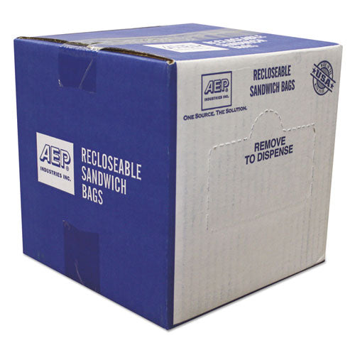 Recloseable Zipper Seal Sandwich Bags, 1.15 Mil, 6.5" X 5.88", Clear, 500-box
