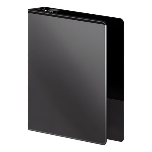Heavy-duty Round Ring View Binder With Extra-durable Hinge, 3 Rings, 1.5" Capacity, 11 X 8.5, Black