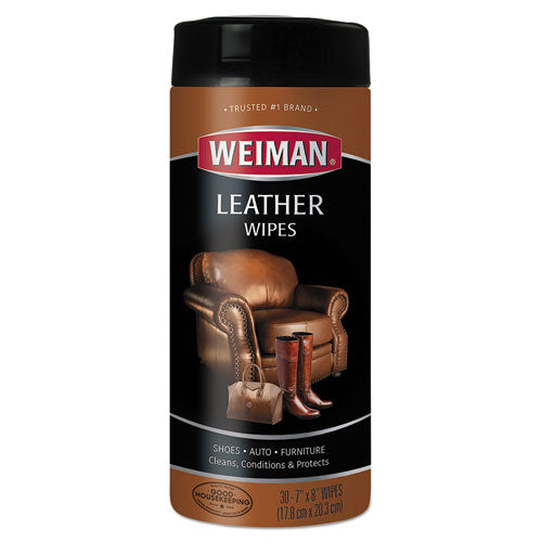 Leather Wipes, 7 X 8, 30-canister