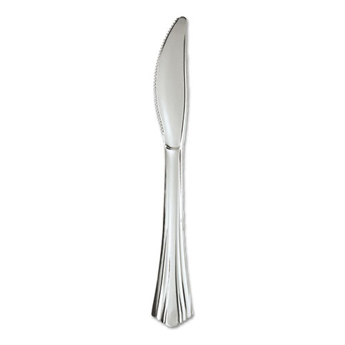 Heavyweight Plastic Knives, Silver, 7 1-2", Reflections Design, 600-carton
