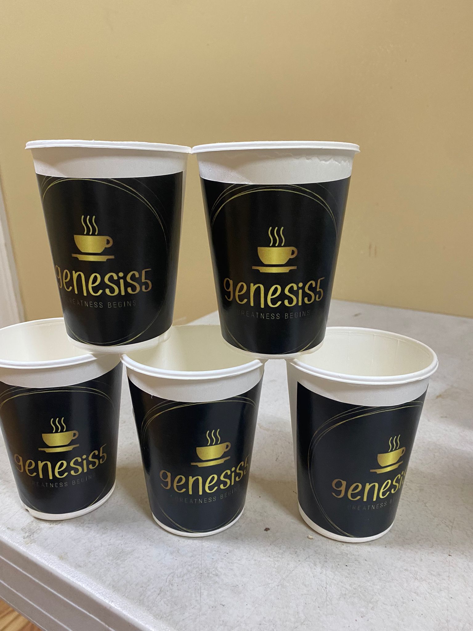 Genesis Paper Coffee Cups [12 Oz 100 Pack], Disposable Paper Cups, Hot Cups